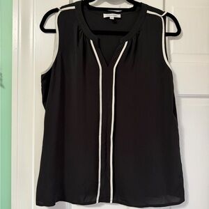 Calvin Klein Black and White Sleeveless Blouse
